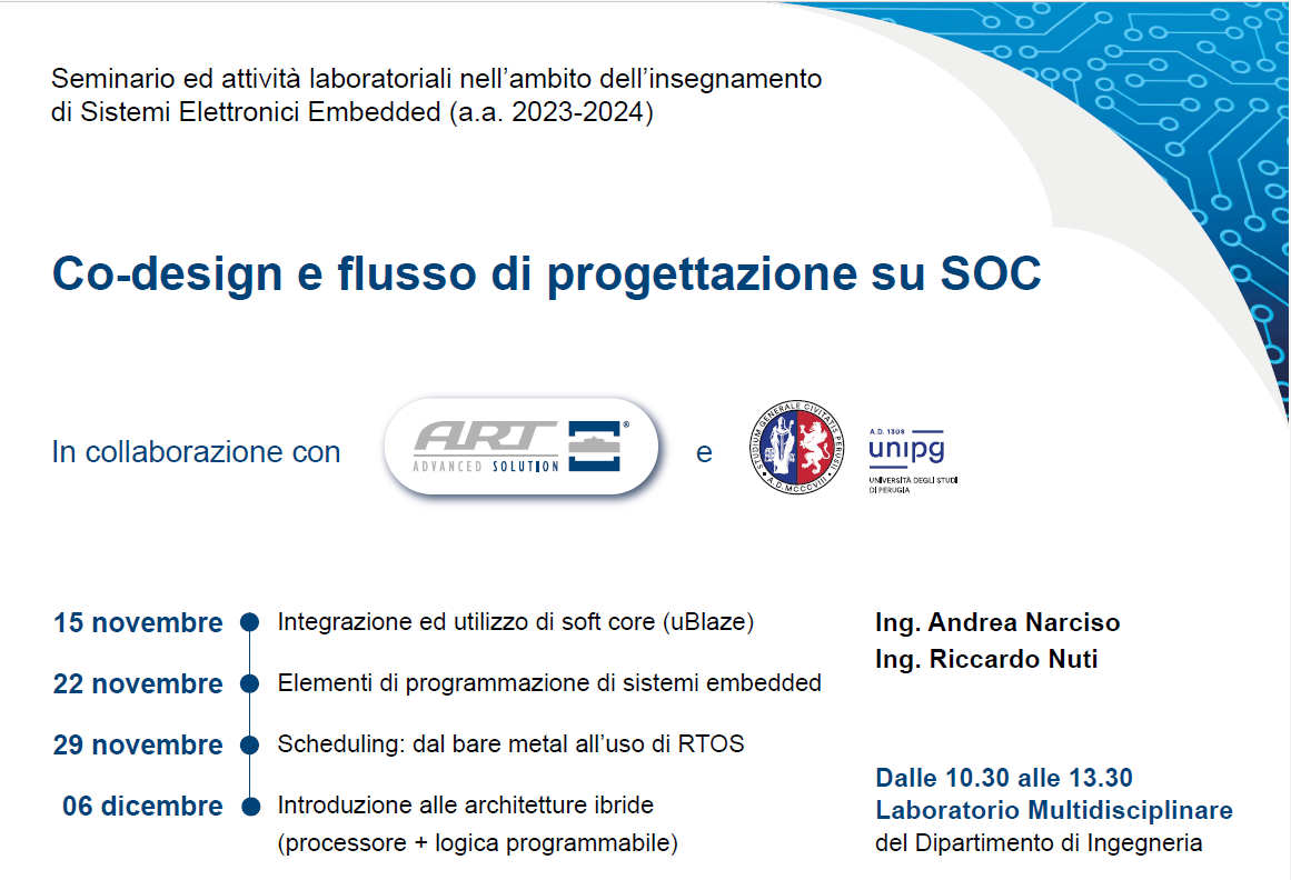 Seminario: "Co-design e flusso di progettazione su SOC"