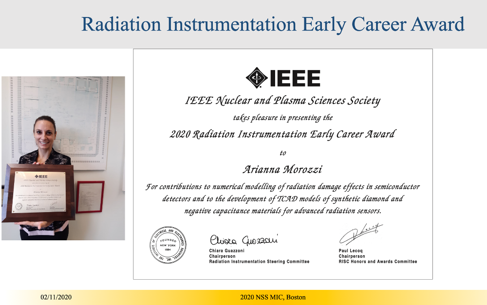 Arianna Morozzi - 2020 IEEE NPSS Early Career Award