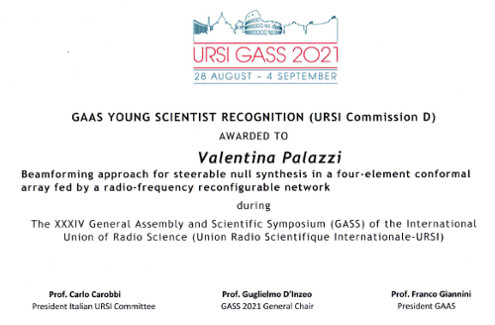 Premio "GAAS Young Scientist Recognition (URSI Commission D)"