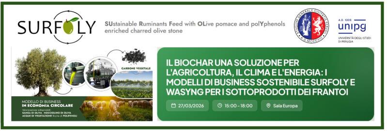 Il Biochar una soluzione per l'agricoltura, il clima e l'energia: i modelli di business sostenibile surfoly e wasyng per i sottoprodotti dei frantoi